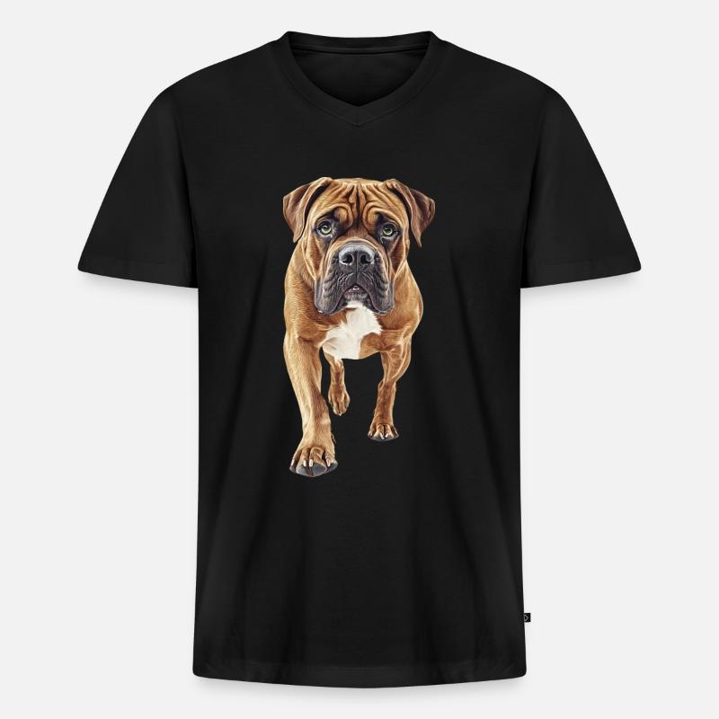 Bullmastiff - Männer Premium Bio T-Shirt mit V-Ausschnitt - Schwarz