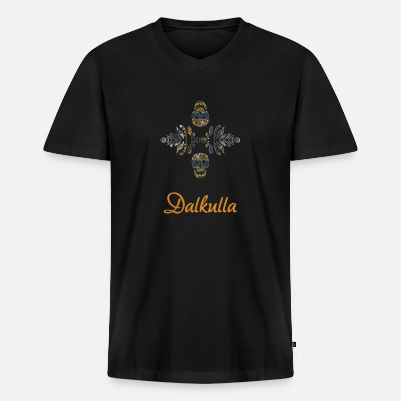 Dalkulla - Männer Premium Bio T-Shirt mit V-Ausschnitt - Schwarz
