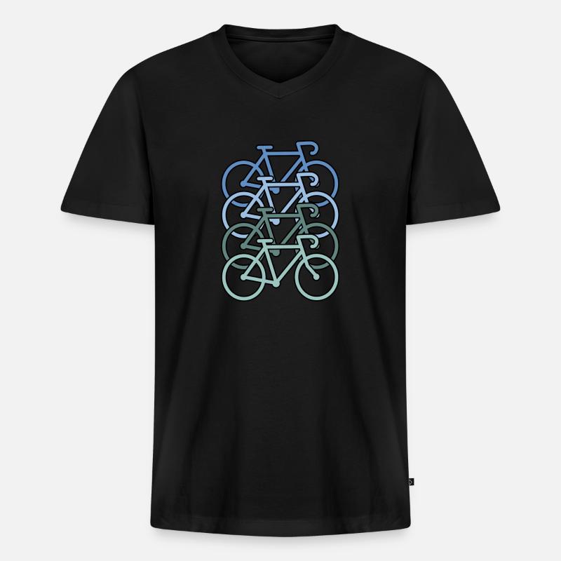 Biking - Männer Premium Bio T-Shirt mit V-Ausschnitt - Schwarz