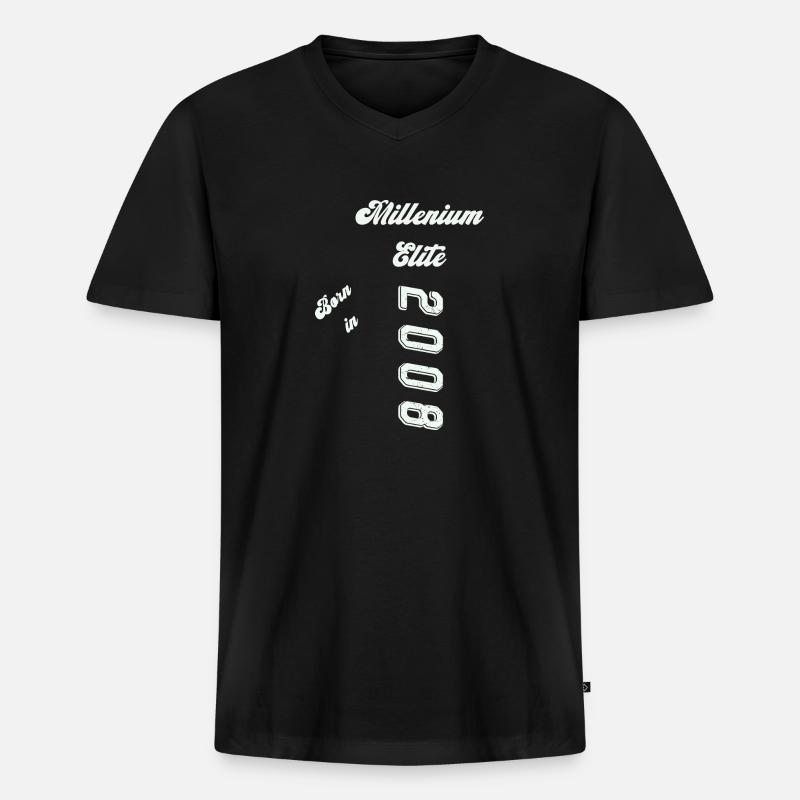 2008 - Männer Premium Bio T-Shirt mit V-Ausschnitt - Schwarz