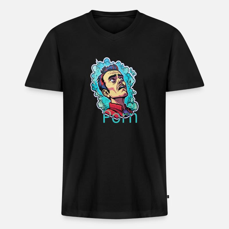 porn what - Männer Premium Bio T-Shirt mit V-Ausschnitt - Schwarz