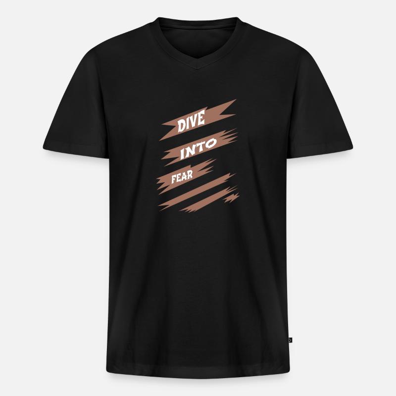 fun inner courage courage mindset - Männer Premium Bio T-Shirt mit V-Ausschnitt - Schwarz