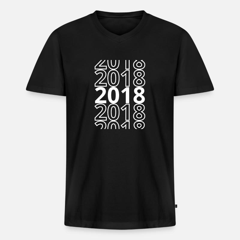 2018 2018 2018 - Männer Premium Bio T-Shirt mit V-Ausschnitt - Schwarz