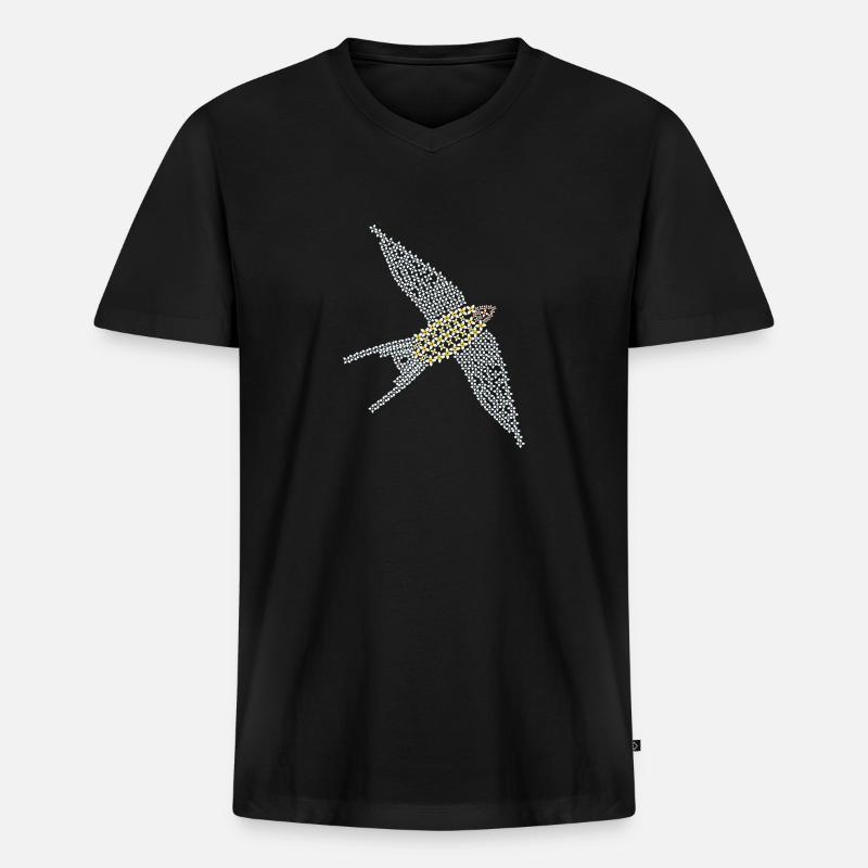 Schwalbe - Männer Premium Bio T-Shirt mit V-Ausschnitt - Schwarz