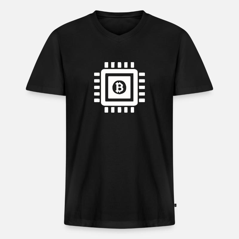 Bitcoin processor - T-shirt encolure en V Premium bio Homme - noir