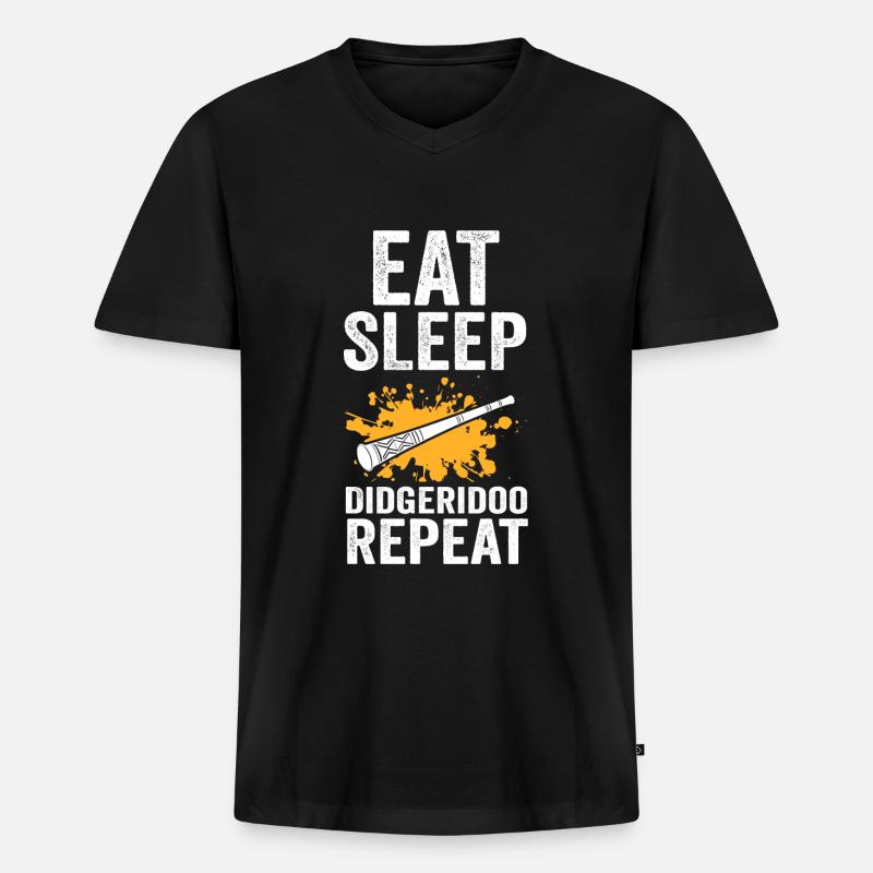 Didgeridoo Musik Didgeridoos Geschenk - Männer Premium Bio T-Shirt mit V-Ausschnitt - Schwarz