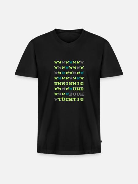 nonsensical proficient gift saying butterfly - Men's Premium Organic T-shirt with V-neck - black