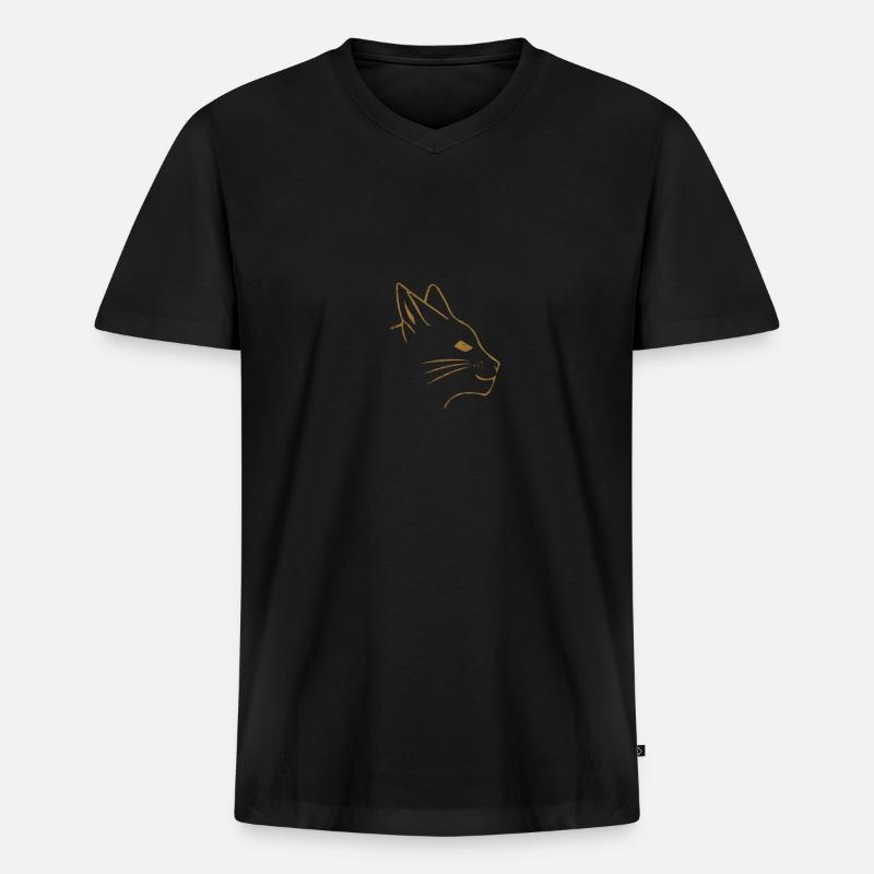 Katzen Kätzchen Haustier - Männer Premium Bio T-Shirt mit V-Ausschnitt - Schwarz