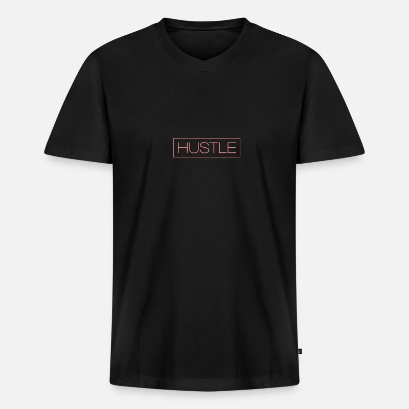 Hustler - Männer Premium Bio T-Shirt mit V-Ausschnitt - Schwarz