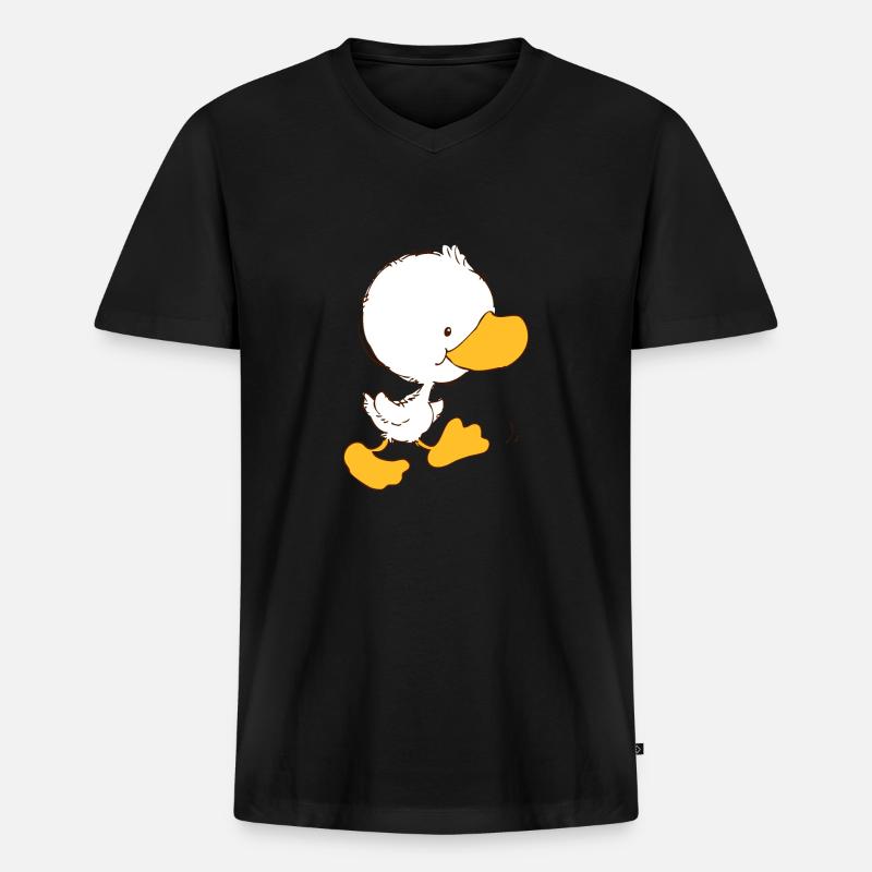 ffWalking Entlein - Männer Premium Bio T-Shirt mit V-Ausschnitt - Schwarz