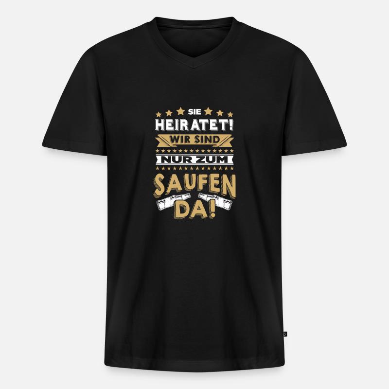 jga - Männer Premium Bio T-Shirt mit V-Ausschnitt - Schwarz