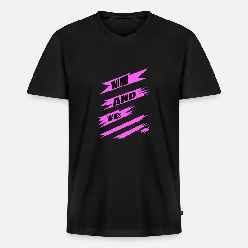 quote windsurfing competitions self-expression - Männer Premium Bio T-Shirt mit V-Ausschnitt - Schwarz