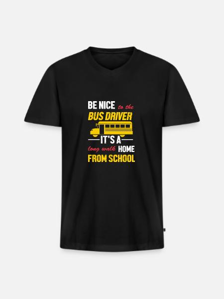 Schulbusfahrer Schulbus - Männer Premium Bio T-Shirt mit V-Ausschnitt - Schwarz