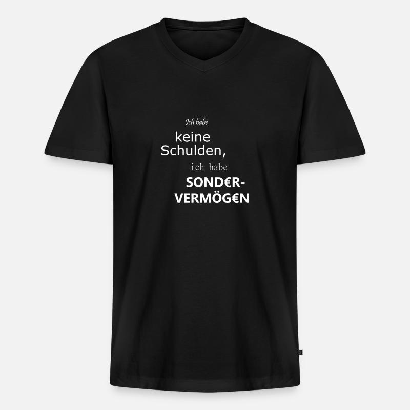 Sondervermögen - Männer Premium Bio T-Shirt mit V-Ausschnitt - Schwarz