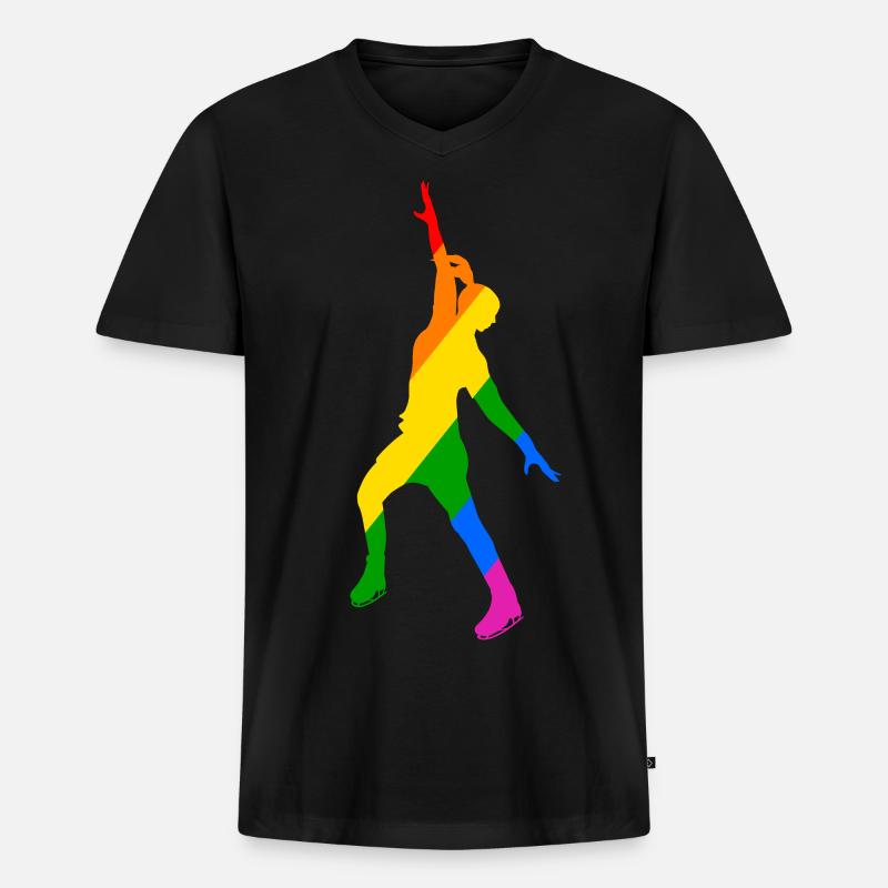 Farbenspiel im Eislauf - Männer Premium Bio T-Shirt mit V-Ausschnitt - Schwarz