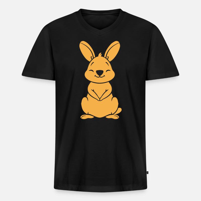 Wallaby - Männer Premium Bio T-Shirt mit V-Ausschnitt - Schwarz