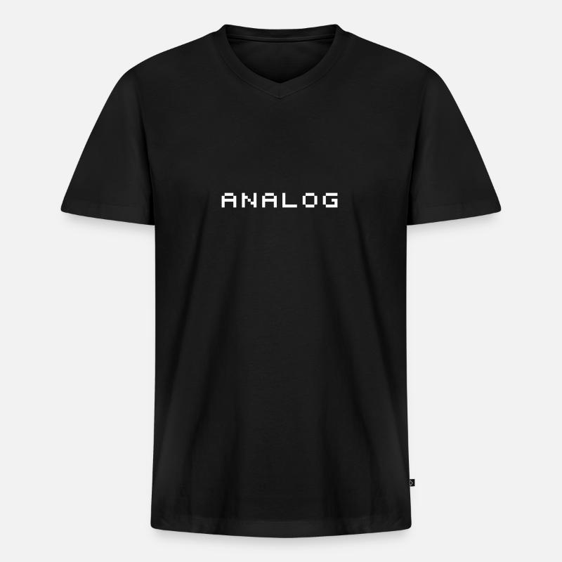 Analog - Männer Premium Bio T-Shirt mit V-Ausschnitt - Schwarz