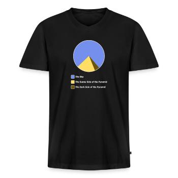 Die dunkle Seite der Pyramide | lustige Bilder - Männer Premium Bio T-Shirt mit V-Ausschnitt - Schwarz - Vorne - Nico (187cm)