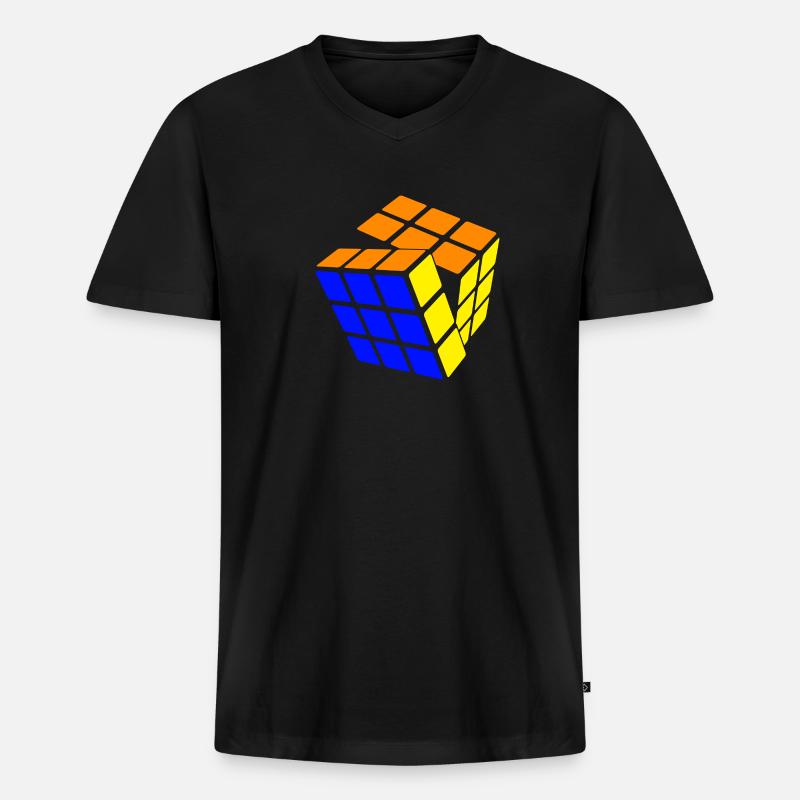 Rubik's Cube gleich geschafft - Männer Premium Bio T-Shirt mit V-Ausschnitt - Schwarz