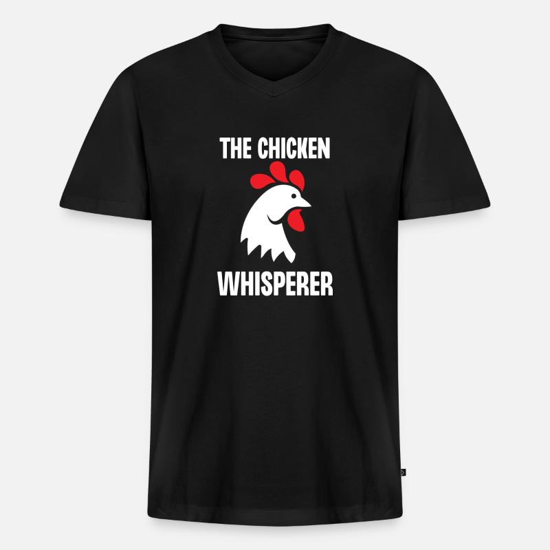 Der Hühnerflüsterer - Männer Premium Bio T-Shirt mit V-Ausschnitt - Schwarz