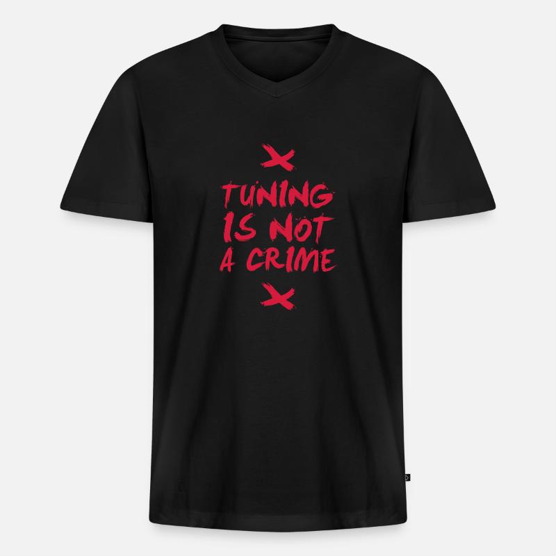 Tuning is not a crime - Männer Premium Bio T-Shirt mit V-Ausschnitt - Schwarz
