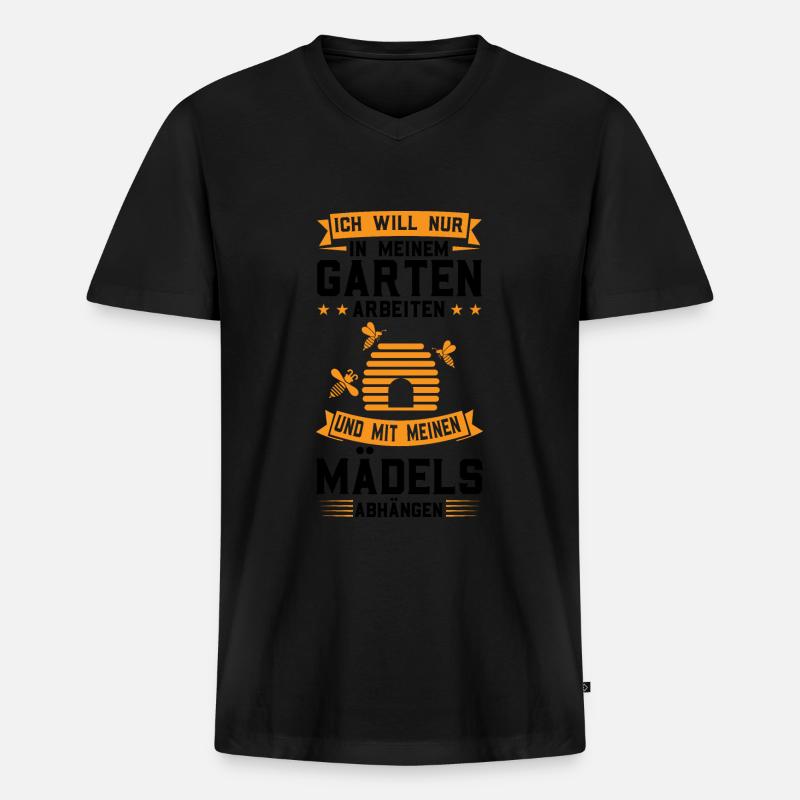 Imker Bienen Honig Geschenk - Männer Premium Bio T-Shirt mit V-Ausschnitt - Schwarz