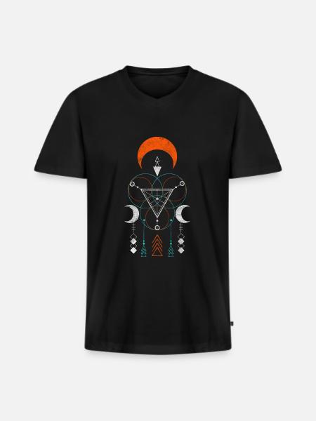 Runes Viking Warriors - Men's Premium Organic T-shirt with V-neck - black
