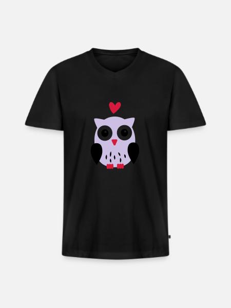 Eule - T-shirt encolure en V Premium bio Homme - noir