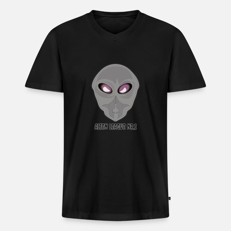 Alien Leaque Nr.1 - Männer Premium Bio T-Shirt mit V-Ausschnitt - Schwarz