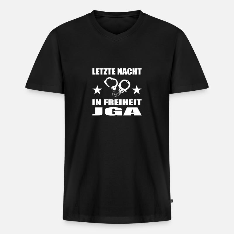 Junggesellenabschied - Männer Premium Bio T-Shirt mit V-Ausschnitt - Schwarz