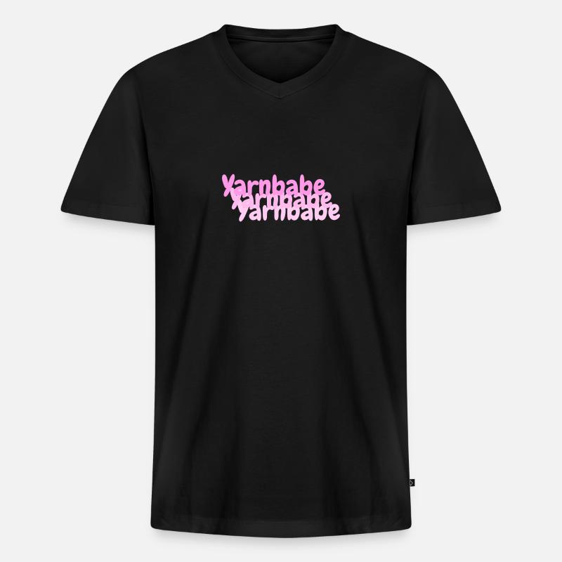 Yarnbabe - Männer Premium Bio T-Shirt mit V-Ausschnitt - Schwarz