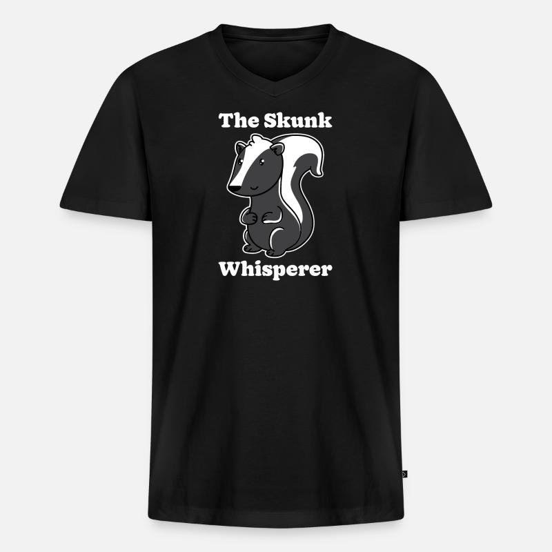 Stinktierflüsterer - Männer Premium Bio T-Shirt mit V-Ausschnitt - Schwarz