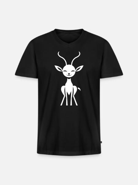Gazelle - Men's Premium Organic T-shirt with V-neck - black