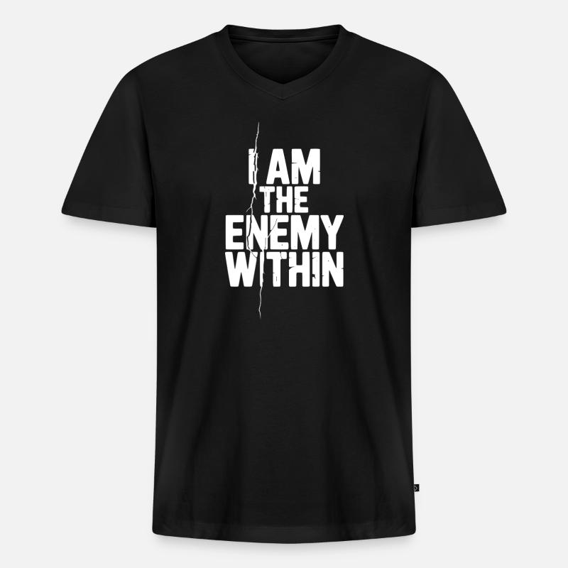 Ich bin der innere Feind - Männer Premium Bio T-Shirt mit V-Ausschnitt - Schwarz