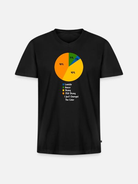 Retro Bergski Wintersportarten - Männer Premium Bio T-Shirt mit V-Ausschnitt - Schwarz