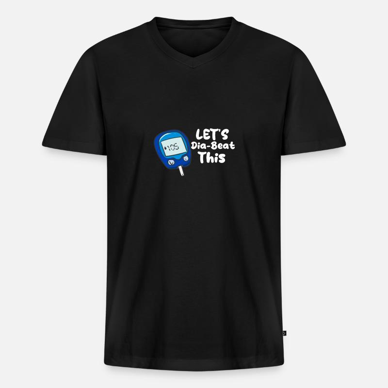 Let's Dia-Beat This - Männer Premium Bio T-Shirt mit V-Ausschnitt - Schwarz