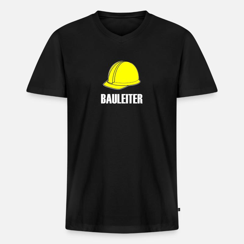 Bauleiter - Männer Premium Bio T-Shirt mit V-Ausschnitt - Schwarz
