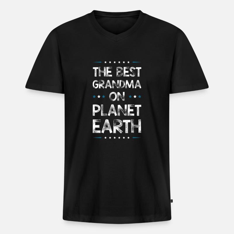 Beste Oma Spruch - Männer Premium Bio T-Shirt mit V-Ausschnitt - Schwarz
