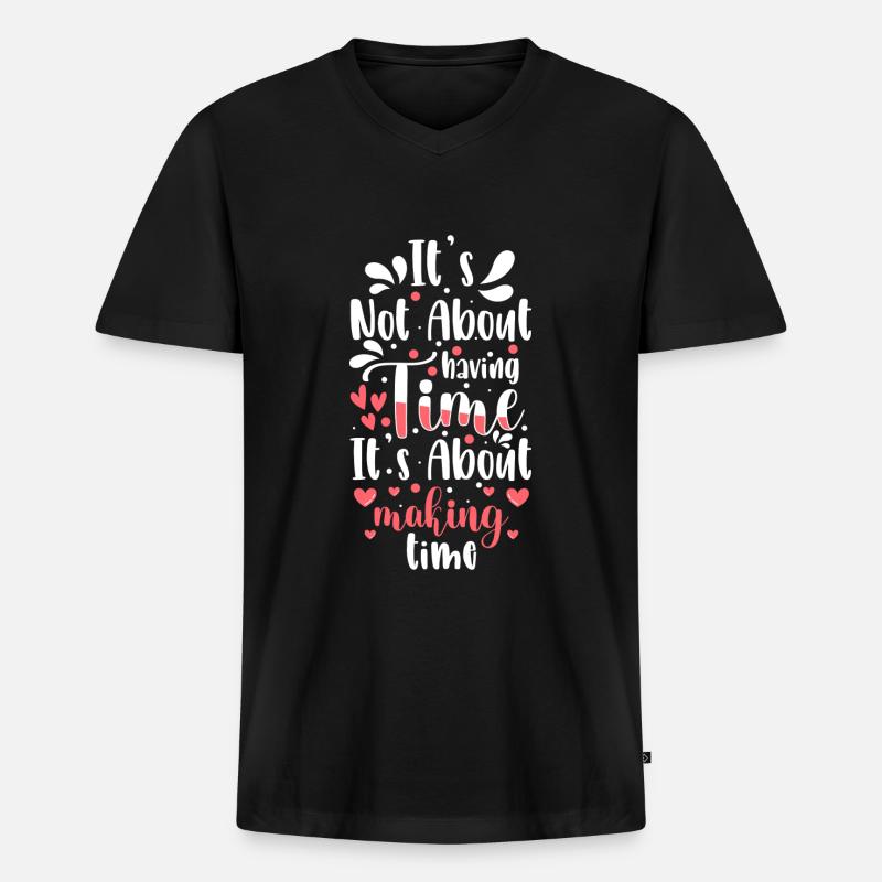Uhr Zeichen Modern - Männer Premium Bio T-Shirt mit V-Ausschnitt - Schwarz