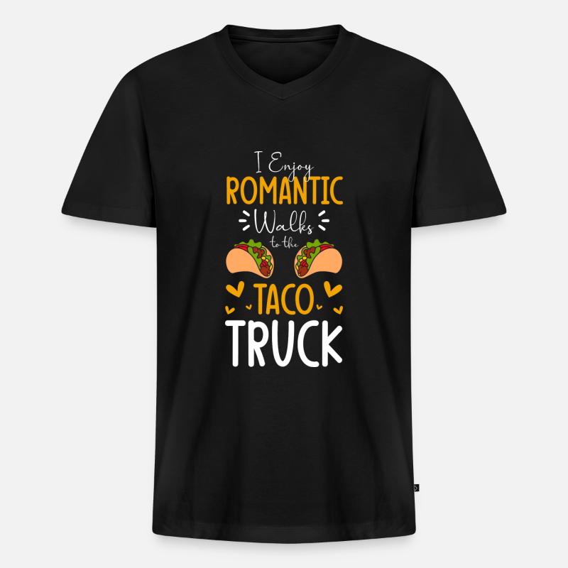 Tacos Mexiko Lecker Burrito - Männer Premium Bio T-Shirt mit V-Ausschnitt - Schwarz