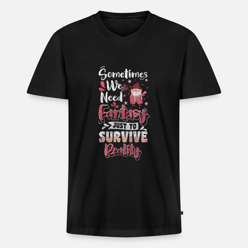 Wichtel Geschenke Kobold - Männer Premium Bio T-Shirt mit V-Ausschnitt - Schwarz