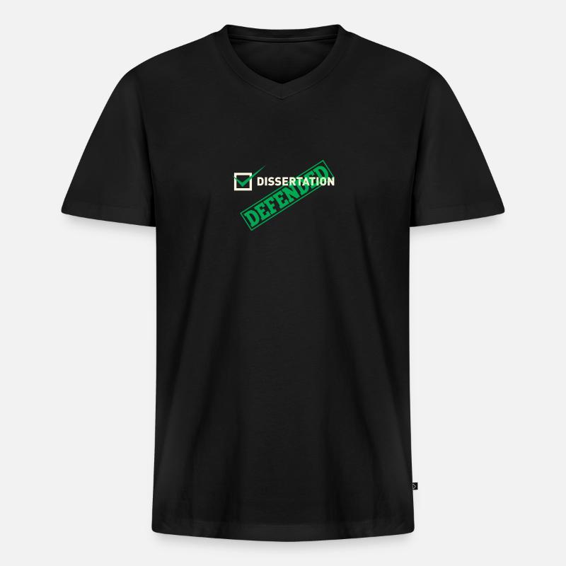 Dissertation Defended For PHD - Männer Premium Bio T-Shirt mit V-Ausschnitt - Schwarz
