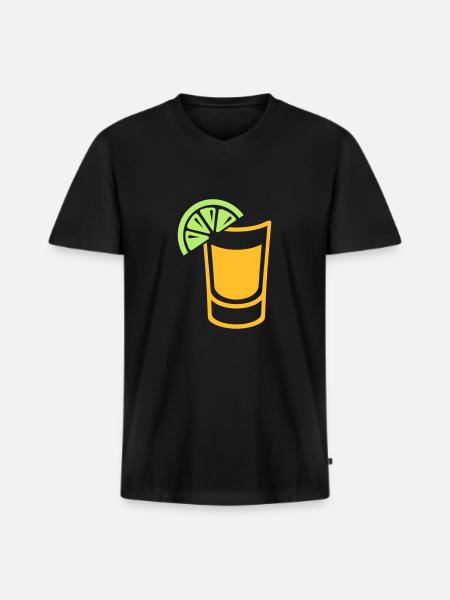 Tequila - Men's Premium Organic T-shirt with V-neck - black