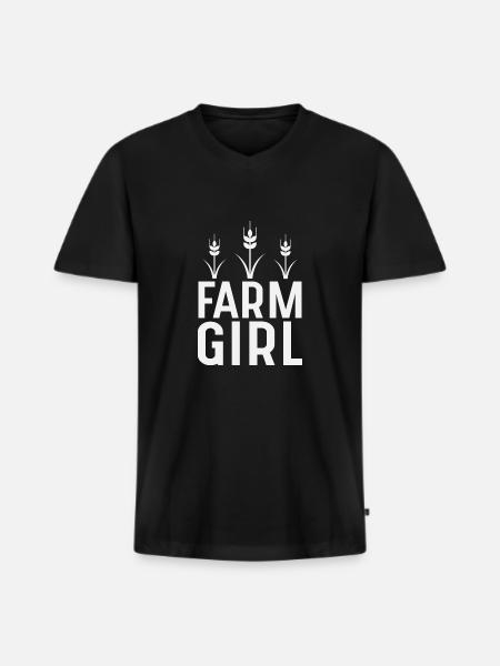 Fille de ferme - T-shirt encolure en V Premium bio Homme - noir