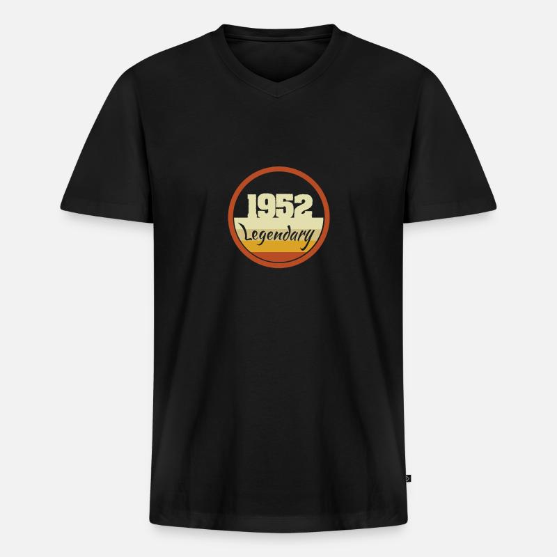 Legendary 1952 - Männer Premium Bio T-Shirt mit V-Ausschnitt - Schwarz