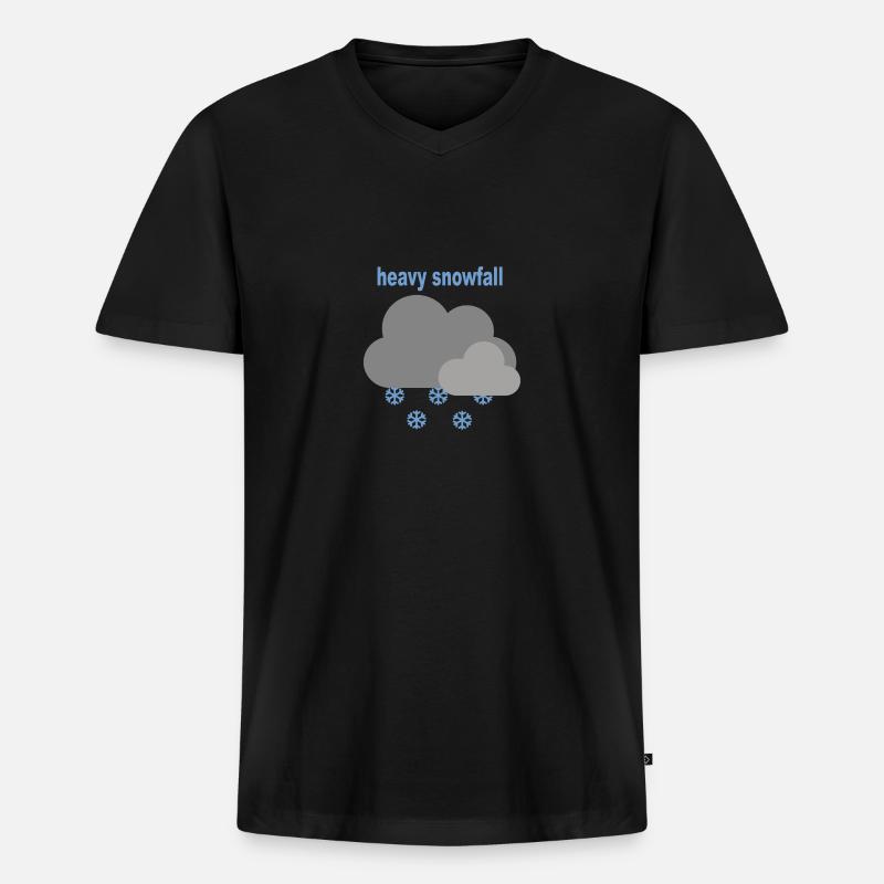 heavy snowfall - starker Schneefall - Männer Premium Bio T-Shirt mit V-Ausschnitt - Schwarz