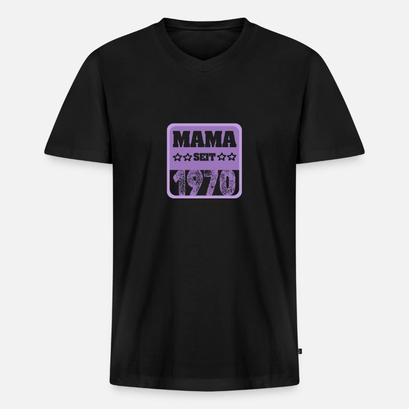1970 - Männer Premium Bio T-Shirt mit V-Ausschnitt - Schwarz