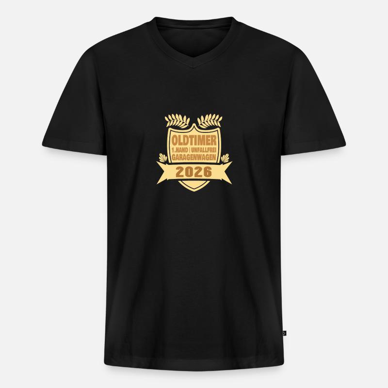 Geschenkidee 2026 - Männer Premium Bio T-Shirt mit V-Ausschnitt - Schwarz