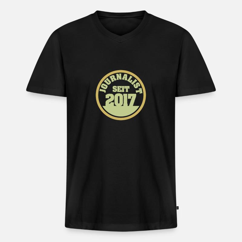2017 - Männer Premium Bio T-Shirt mit V-Ausschnitt - Schwarz