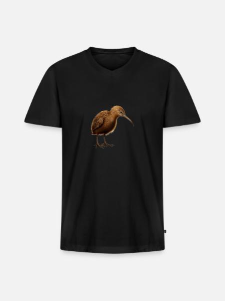 Cute Kiwi Bird - Men's Premium Organic T-shirt with V-neck - black